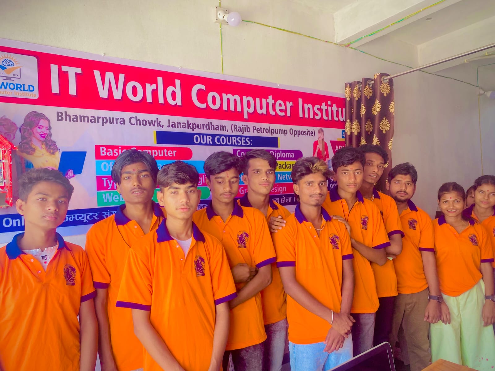 Students in training center